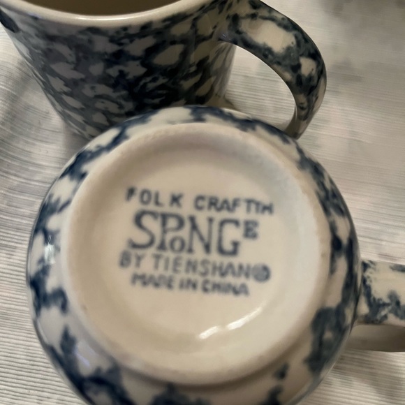 Set of two Folk craft SPONGE by Tienshan mugs - Picture 2 of 4